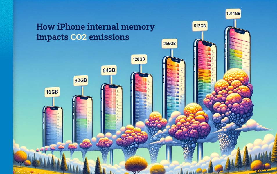 How internal memory of iphone effects CO2 emissions